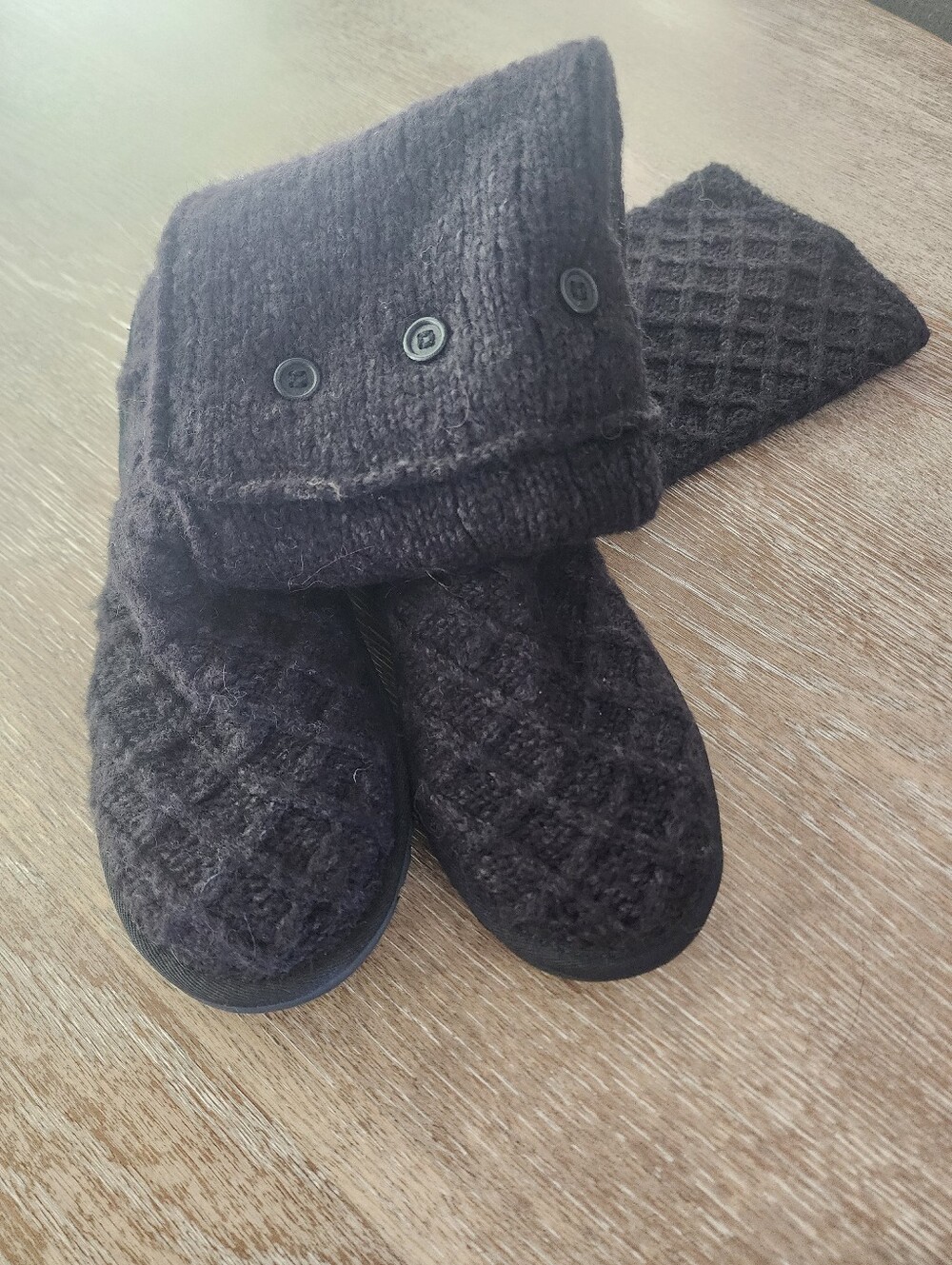 New Women Ugg Knit Boots 7 Classic Cardy Black